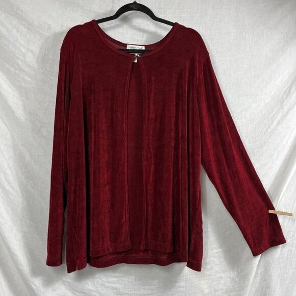 Coldwater Creek Acetate Stretch Open Front Cardigan Womens 2X Plus Size Striped - Picture 1 of 15